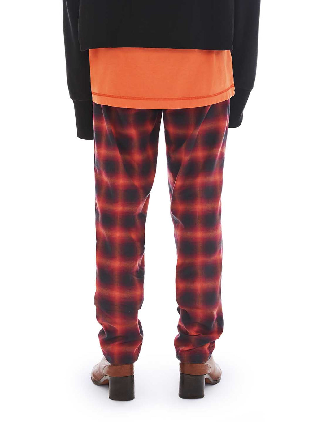 back of coral pants made from upcycled fabric