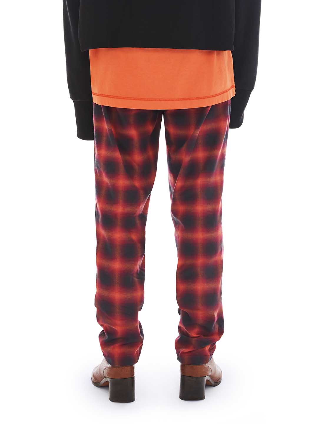 back of coral pants made from upcycled fabric